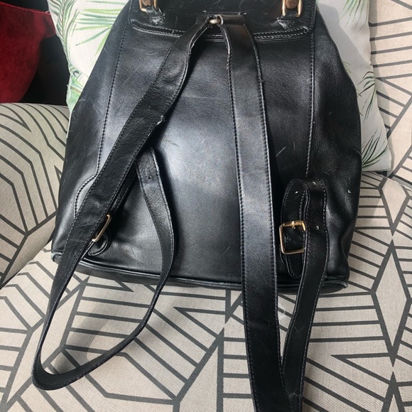 Gucci Vintage Bamboo Leather Backpack - Black - Picture 3 of 8